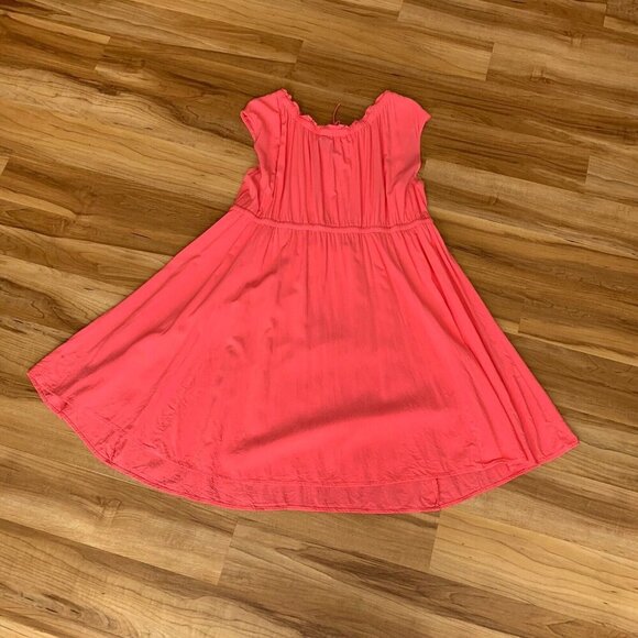 Torrid Midi Challis Tie-Front Skater Dress Size 3 3XL Pink Coral Short Sleeve - Picture 3 of 13